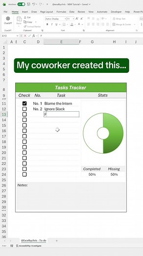 In this tutorial you'll learn how to create a dynamic tasks tracker in Excel! #excel #spreadsheets #corporate
