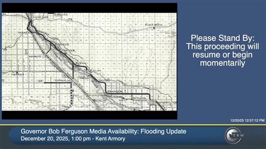 Governor Bob Ferguson holds a media availability at the Kent Armory to provide an update on the ongoing response to flooding in our state, including areas of concern. The governor is joined by King County Executive Girmay Zahilay and Colonel Kathryn P. Sanborn of the U.S. Army Corps of Engineers. | TVW -- Washington Public Affairs Network