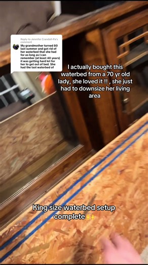 Replying to @Jennifer Crandall-Pa #kingsizewaterbedsetup#setupcomplete#waterbedmattress #waterbedheater #satinsheets