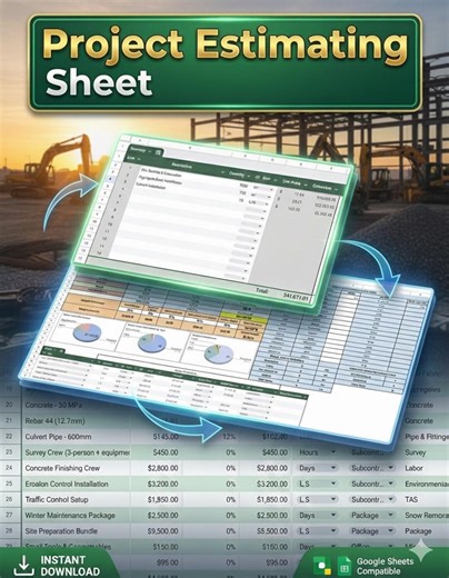 Construction Estimating Template   Proposal Builder | Google Sheets Quote System | Contractor Bid PDF Generator - Etsy
