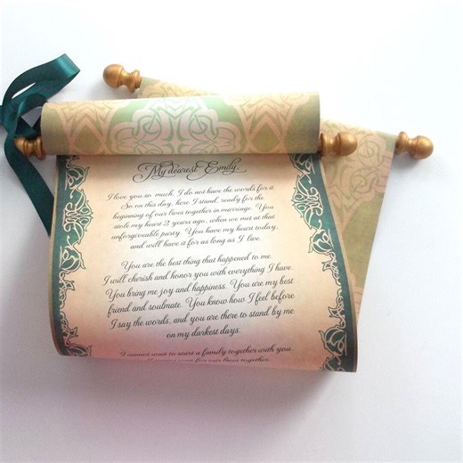 Personalized Green and Gold Scroll - 8x20" Aged Paper - Etsy