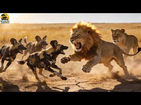Wild dogs vs. lions: Bloody attacks for survival on the African savanna