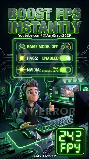 Double Your FPS Instantly! (Gaming PC Settings) 🎮🔥 #GamingTips #FPSBoost #PCGaming #GamerHacks