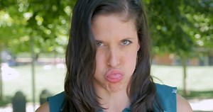 Attractive Woman Blowing Raspberry Showing Derision Stock Footage Video (100% Royalty-free) 33585715 | Shutterstock