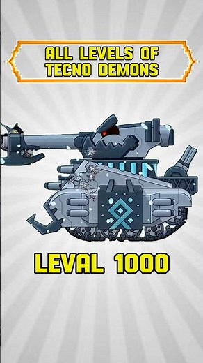 Different levels of techno Demons in tank cartoon