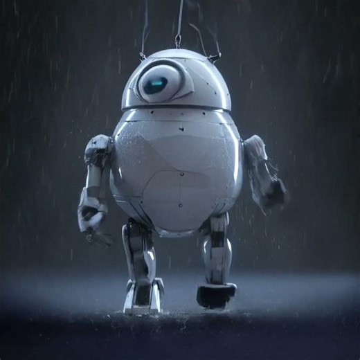 Robot in the Rain 🤖🌧️ #Shorts #Robot #Rain #Cute #Viral #Funny