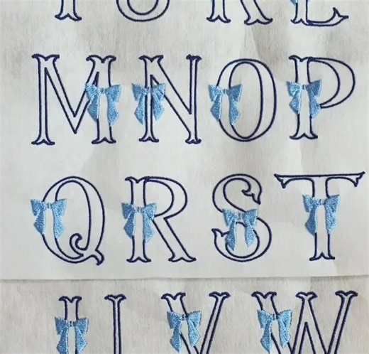 Bow Monogram and Ribbon Frame Embroidery Design. Machine Embroidery Pattern for Download. - Etsy