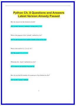 Python Ch 8 Questions and Answers Latest Version Already Passed1208 636x882