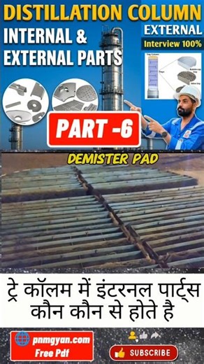 Column Internal Parts Explained | PART 6 | most know this| Demister pad | Distillation Column #short