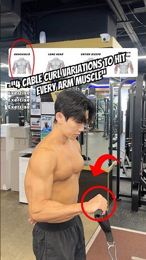 🔽 One-Arm Cable Curl – 4 Variations for Targeted Muscle Activation 🔽#fitnesstips #armsworkout #arm