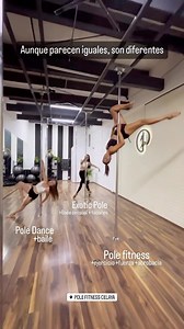 Si sigues pensando que el pole es solo la parte sensual y baile en pole, debes saber esto: Al igual que el baile donde existen muchas variedades de baile, en el pole dance es igual. •Pole Fitness que como su nombre lo dice es enfocado a la salud física y en realizar ejercicios de fortalecimiento, por lo que la intensidad del ejercicio es mayor, hay más figuras, giros, inversiones. •Pole Dance donde se realizan giros, y más baile, movimientos en piso y algo de acrobacia pero lo principal son las 