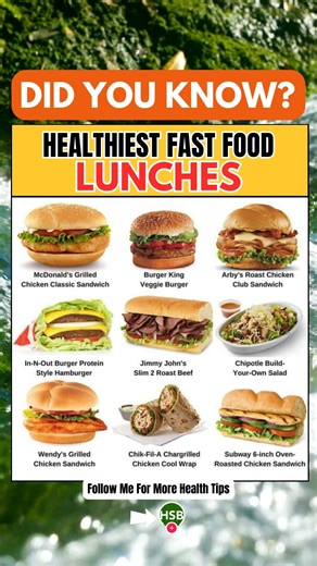 Healthy fast-food lunches do exist! 🥗 Discover nutritious options on the go. Choose wisely for a lunch that fuels your day without sacrificing taste! #DidYouKnow #trendingreelsvideo #healthychoices #healthylife #healthyfoods | Health Spirit Body