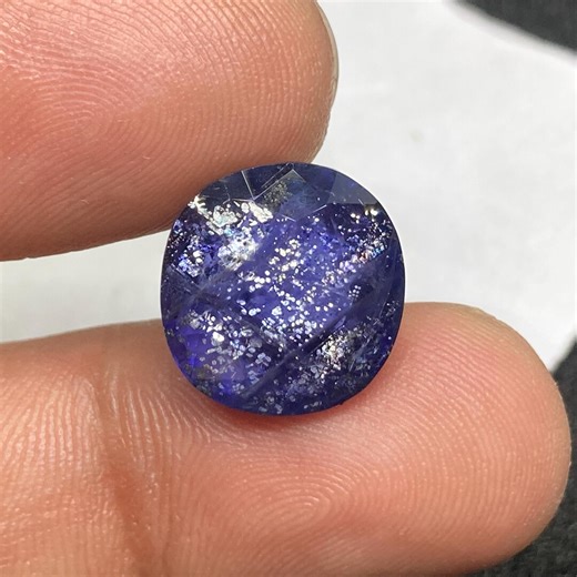 Natural Iolite Sunstone 12.80 Carat 13.6x14.2x9.5mm Cushion Shape Silver Color Sparkling Iolite Sunstone Faceted Gemstone for Jewelry Making - Etsy