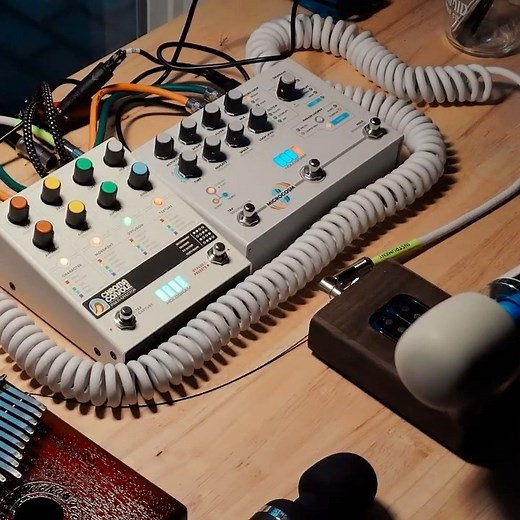 Jeremy Blake on Instagram: "Main channel video (Red Means Recording on YouTube) this week is using a tabletop humbucker pickup for sound design. It's really cool. Tabletop humbucker by Happy Dinosaur. Pedals @hologram_electronics"