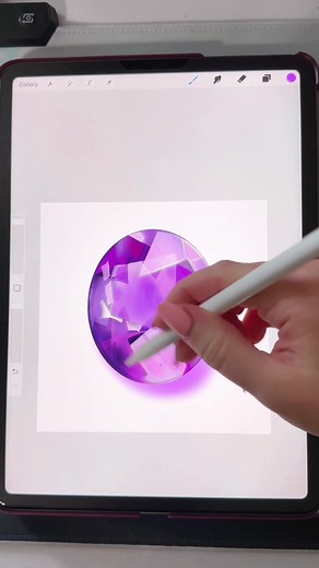 Drawing Realistic Gemstone in Procreate - Artwork Process