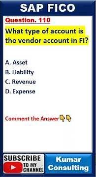 SAP S/4 HANA FICO Exam Question no. 110 || SAP FICO Certification Question #sap #sapfico