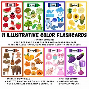Preschool Learning Flashcard Bundle: Alphabet, Numbers, Colors, Shapes (digital Download) - Etsy