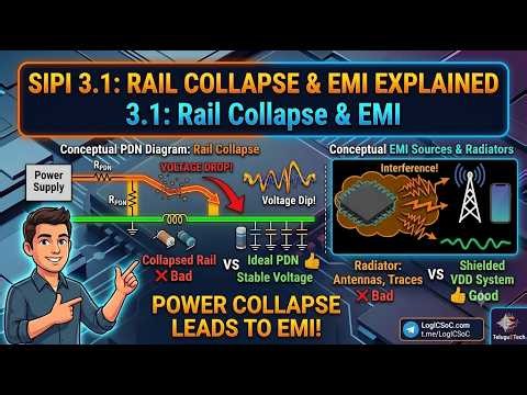 SIPI Part 3.1: Rail Collapse & EMI Explained | VLSI Signal Integrity and Power Integrity
