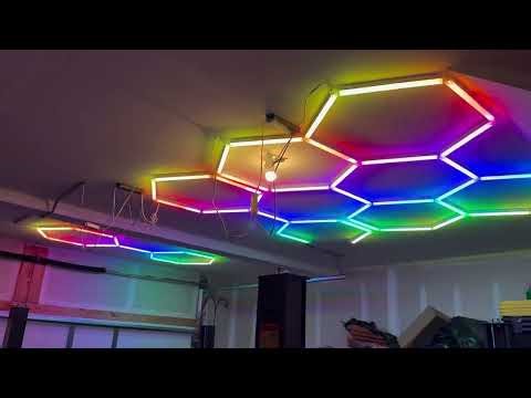 RGB Hexagon Lights Installation Showcase | Garage Lighting Transformation