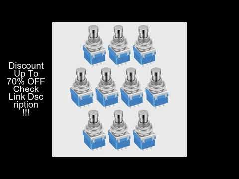 DaierTek 10PCS Guitar Effect Pedal 3PDT Footswitch 9 Pin Latching Stomp Push Button Foot Switch True