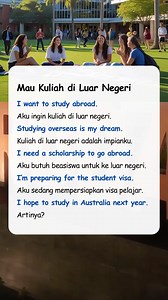 Percakapan singkat bahasa inggris dan artinya tentang kuliah di luar negeri. Semoga bermanfaat #bahasainggris #english #speaking #campus #conversation | Empire English Page