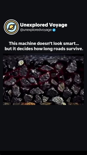 Unexplored Voyage™ on Instagram: "This animation shows the actual use of a road-roller—and it’s not just about making roads look flat. A road-roller compresses layers of soil, gravel, and asphalt, forcing out trapped air and locking particles tightly together. This compaction: Increases load-bearing strength Prevents cracks and potholes Stops roads from sinking after rain Without proper rolling, a road may look perfect… but it will fail from the inside out. The smooth drive you enjoy isn’t luck.