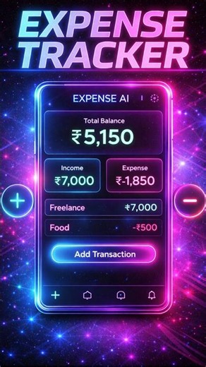 Build an AI Expense Tracker Using HTML CSS & JavaScript 🤖💸🔥 #uidesignlearning #coding
