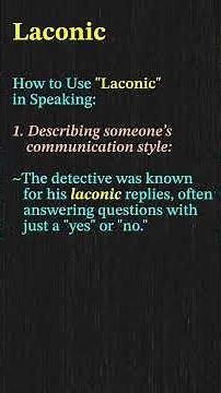 Laconic ~ Meaning & Usage in Speaking | English Speaking Made Easy #vocabularybuilding #short
