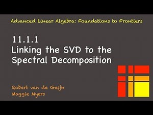 11.1.1 Linking the SVD to the Spectral Decomposition