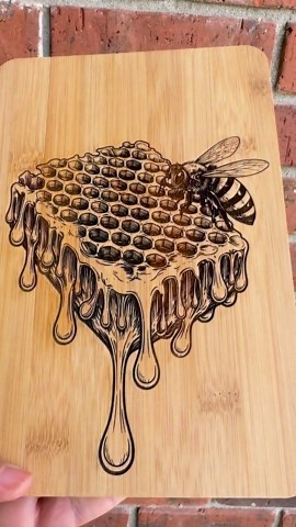 3D Honeycomb Bee Laser Engraving File | Cutting Board Design, Beekeeper Gift (SVG PNG) - Etsy