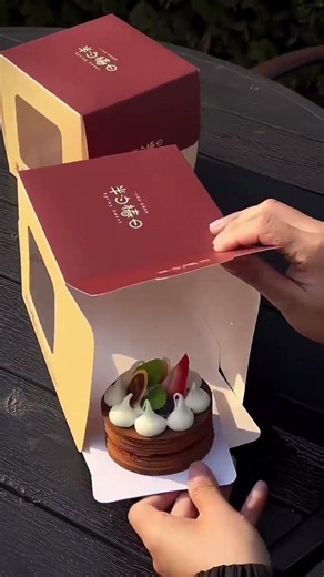 How to Pack a Mini Cake? Aesthetic Tall Cake Box Reveal 🍰✨