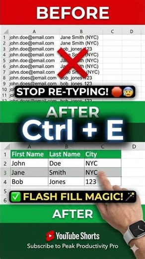 Excel Magic Trick! ✨ Clean Messy Data in Seconds! #shorts