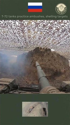 T-72 tanks practice ambushes, shelling targets #military #defence