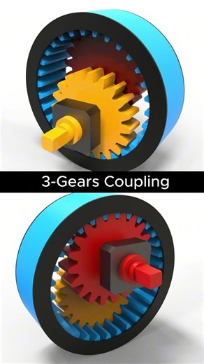 3-Gear Coupling Explained | Internal Gear Coupling with Equal Speed Output #mechanic #engineering