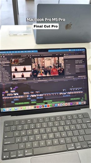 New MacBook Pro M5 Pro running Final Cut Pro 👾 #macbookpro #macbook #finalcutpro #editing #apple
