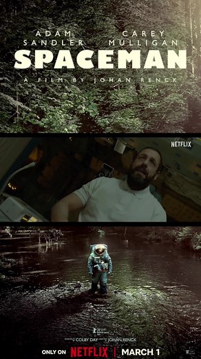 Adam Sandler. Carey Mulligan. Paul Dano. An astronaut reckons with his crumbling marriage with help from a mysterious stowaway. Spaceman premieres March 1 on @Netflix 🍿 #spaceman #adamsandler #pauldano #netflix #movie #scifi #drama #trailer #movietrailer #streaming #movieclips #moviescene #fyp #foryou #movietok #entertainment #thriller