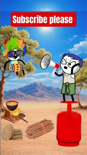 Gas ki line se chhutkara! Ab chulha jalega 😂🔥 #FunnyAnimation #trending