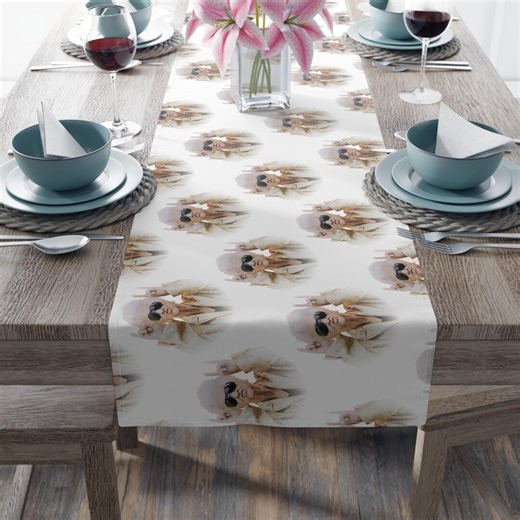 Custom Photo Table Runner, Personalized Pet or Face Table Runner, Funny Custom Table Decor, Birthday Party Decor, Unique Gift - Etsy