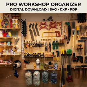 Workshop Organizer SVG, Personalized Woodworking Gift, Custom Garage Tool Rack, Laser Cut Tool Storage, French Cleat Files, Digital Download - Etsy