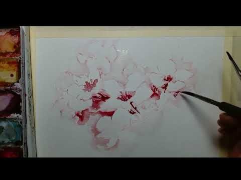 Quick Watercolor Cherry Blossom | Satisfying Painting Process
