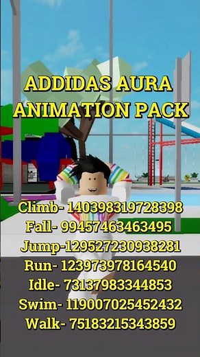 *FREE* ADDIDAS AURA ANIMATION PACK CODES🔥🤩 #roblox #brookhaven #animationpack