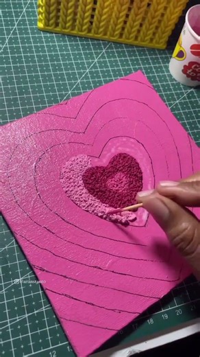 heart texture art 💗# texture 🫶🏻 #art#with tissue paper 🗞️# viral short ✨