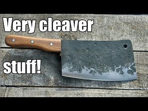 Forging a cleaver from a leaf spring