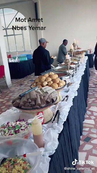Catering Event Buffet Setup with Professional Staff