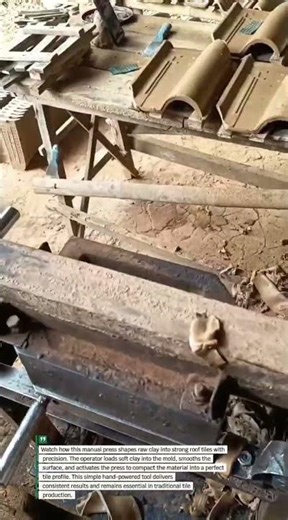 Clay Roof Tile Manual Press Making Process #claytile #roofingtools #handpress