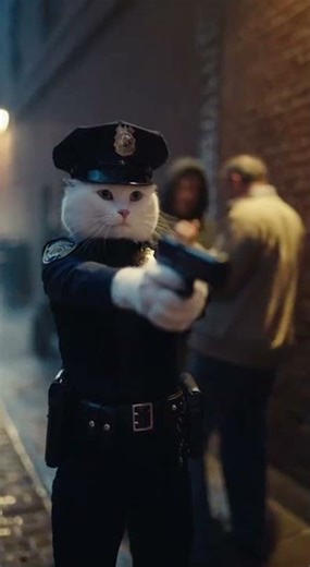 Officer Meow Reporting for Duty 😼🚔 Who’s Getting Arrested Today? #cattok#funnycats#cutecat#catlovers