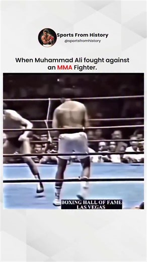 Sports From History on Instagram: "Muhammad Ali once stepped outside boxing and fought a different-style fighter Japanese wrestler and martial artist Antonio Inoki - on June 26, 1976. Billed as "The War of the Worlds," the fight had strange mixed rules that limited Inoki to mostly kicking from the mat, all to protect Ali from grappling. After 15 rounds, it ended in a draw - a messy fight, but a moment many now see as one of the earliest precursors to modern MMA."