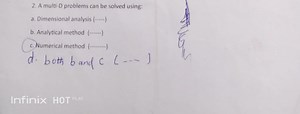 A multi-D problems can be solved using:a. Dimensional analysi... | Filo