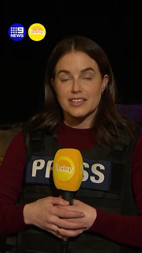 Our cameras have captured the moment a missile was fired while Today reporter Mimi Becker was preparing to go on air. #9News LIVE UPDATES: https://nine.social/15IG | 9 News