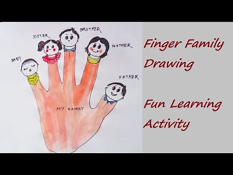 Finger family drawing with nursery rhymes for kids | DIY Finger family activity